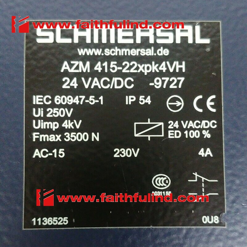 议价Schmersal 101136252 施迈赛安全开关 AZM 415-22XPK4VH-9727