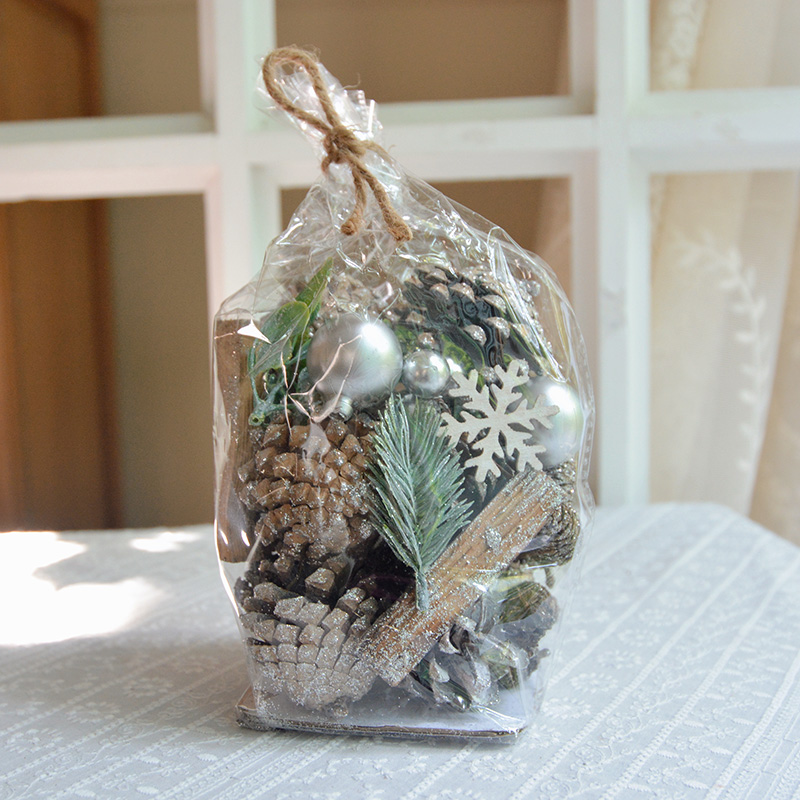 出口款闪金松果材料包粉