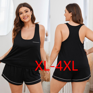 2024 Plus Size Fat Female Pajamas suit women Two piece sets