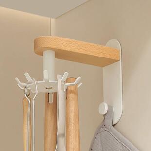 模范夫人厨房挂钩旋转多功能勺子锅铲收纳架厨具置物架免打孔挂架