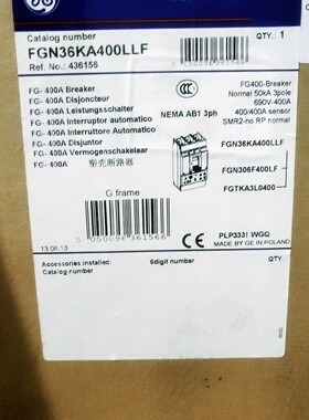 议价GE通用断路器 FG400 FGN36KA400LLF FGN306F400LF FGTKA3L040
