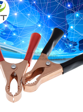 大号夹子 粗钢弹簧测试夹 长80mm 50A/250V 红色黑色测试夹子