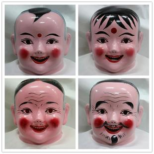 民间庙会大头娃娃头套元宵节表演道具衣服面具大头佛男女童衣服装