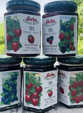 darbo DOUBLE FRUIT200g欧洲进口德宝果酱草莓蓝莓樱桃覆盆子森林