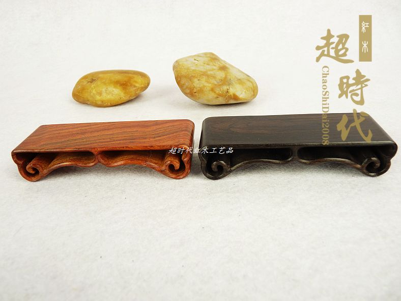 红木微型首饰展示架长方形小摆件底座袖珍奇石印章迷你实木质托架