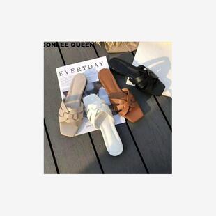 女大码平底拖鞋women flat slippers beach sandals big size 43