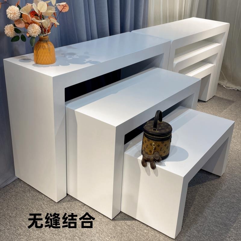 木质烤漆展示台增高地桌