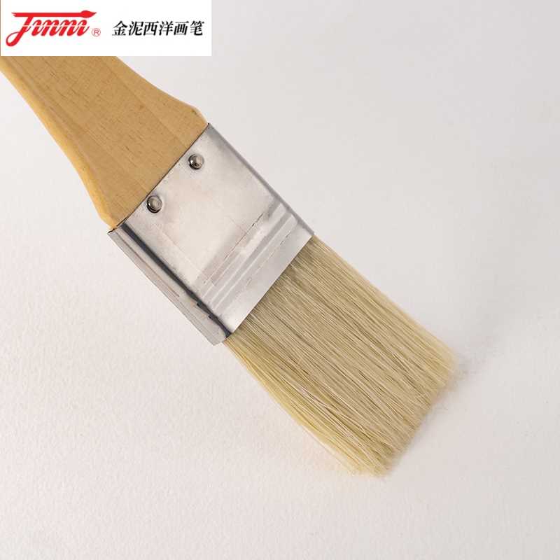 金泥长杆猪鬃画笔丙烯油画排笔绘画墙绘水粉画笔刷子画画美术手绘图片