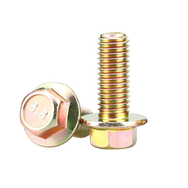 镀彩锌六角法兰面螺栓厘