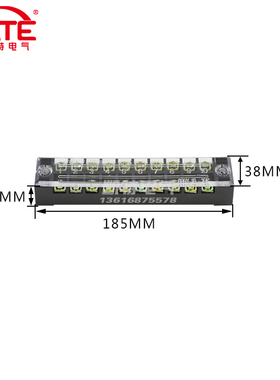 TB4510铁件接线端子排 45A电流10位胶木连接器固定式接线柱并线器