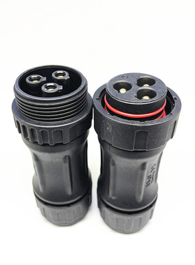 80A大电流防水连接器LLT利路通M45-3芯公母对接螺丝锁线电池插头