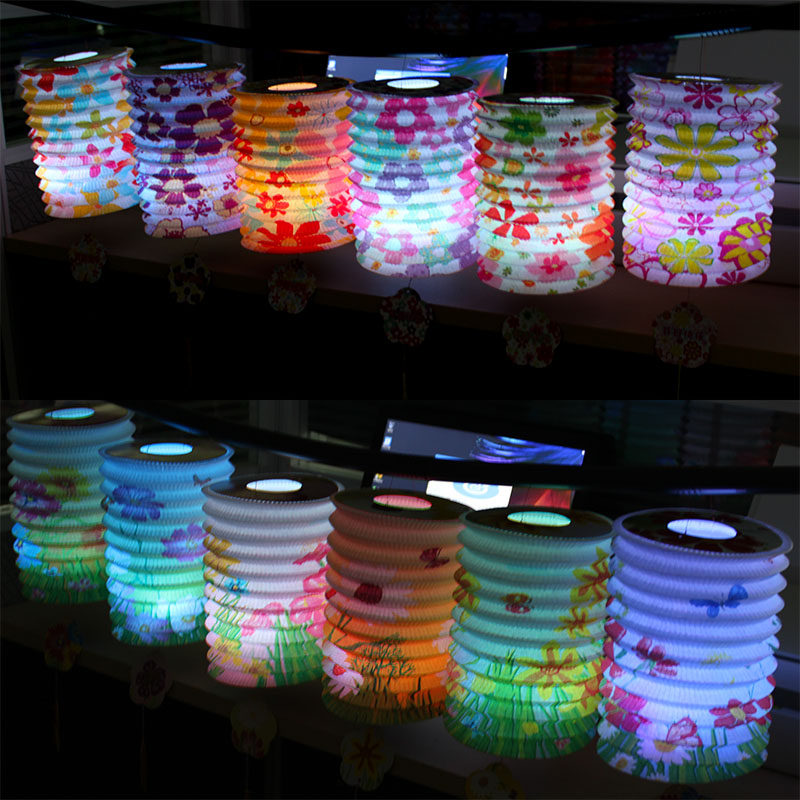 国庆中秋节装饰传统风琴纸灯笼商场景布置挂饰儿童手提卡通花燈龍