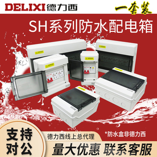 塑料空开盒户外布线箱漏保 德力西SH系列防水配电箱防雨强电箱明装