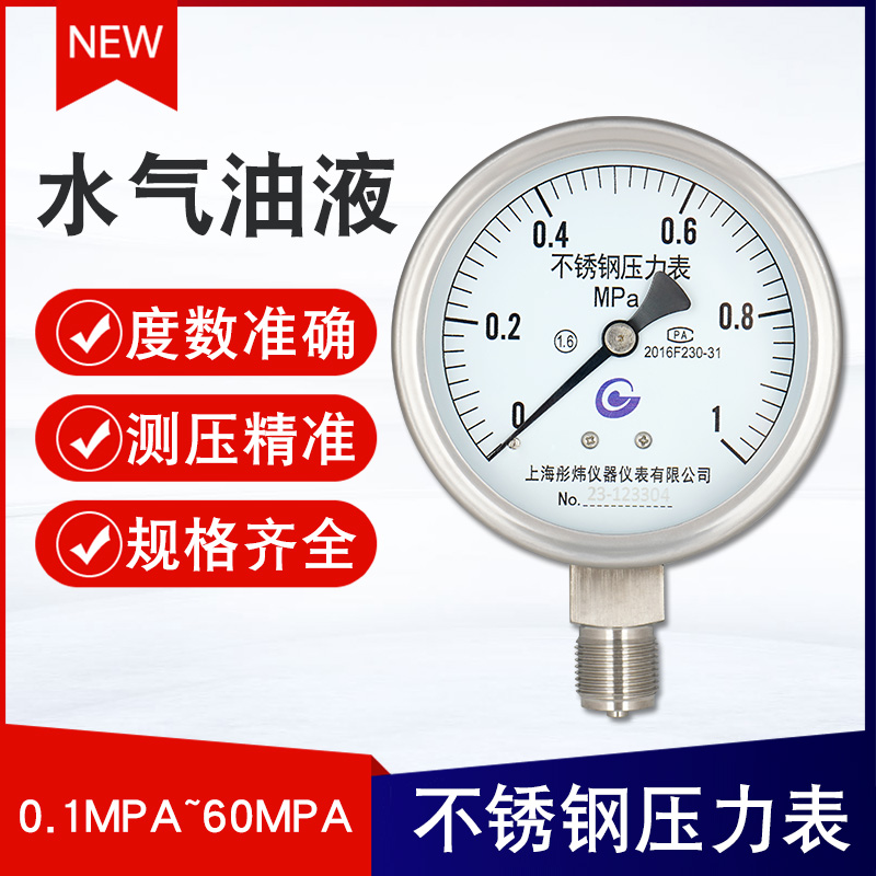 不锈钢压力表耐高温氨用