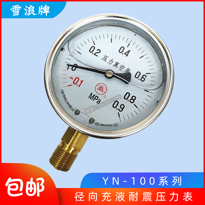雪浪牌YN100耐震压力表径向液压表6MPa无锡特种压力表有限公司