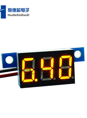 2线DC 3.3V-17V黄色LED面板表迷你锂电池数字电压表