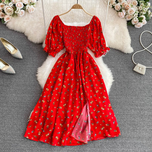 Summer Ladies Dress Fashion Party Dresses Sleeve Women Puff