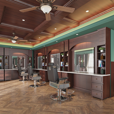 理发店镜台复古美剪烫染