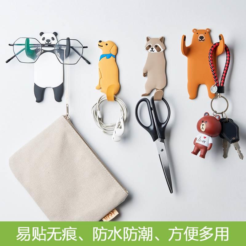 创意卡通挂钩吸盘粘胶强力免打孔衣帽钩柜子挂衣架墙上可爱粘钩子