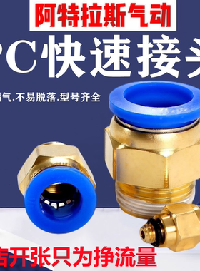 气管接头外牙快插快速转接头螺纹直通气缸电磁阀气嘴PC8-02/PC601