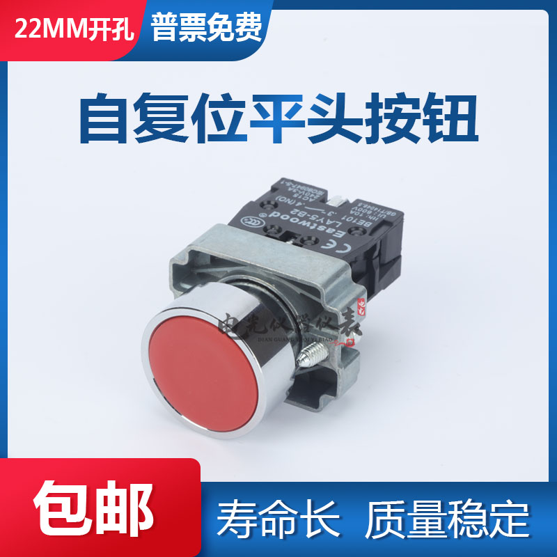 按钮开关自复位平头电源