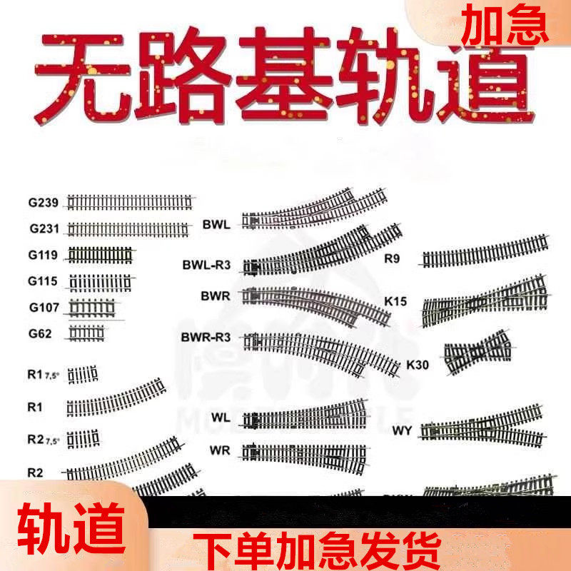 德PIKO比高1/87火车模型无路基轨道沙盘配件直轨弯轨道岔HO比例