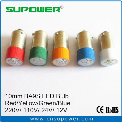 高亮度10mm BA9S LED Bulb叉口型灯珠灯泡220V 24V LED指示灯