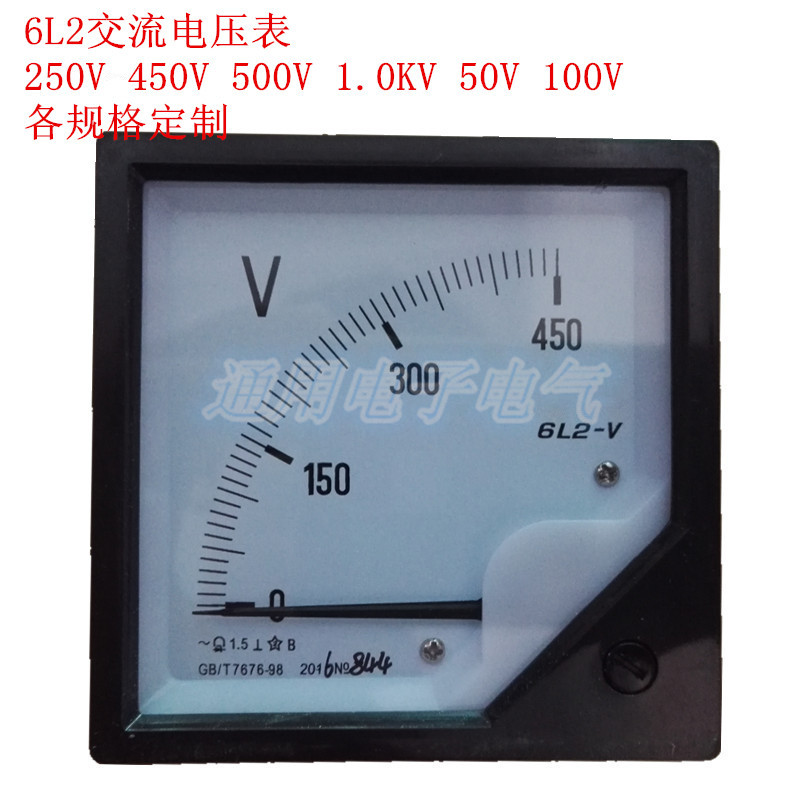 6L2型指针式交流电压表 6L2-V 250V 450V 500V 1.0KV 50V 100V