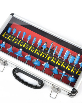 波盾 24PC木工铣刀套装 24件锣刀组合 木工刀具 修机边刀具