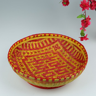 精品婚庆用品摆件饰品手工竹制品竹编囍字竹编双喜字干果盘水果蓝