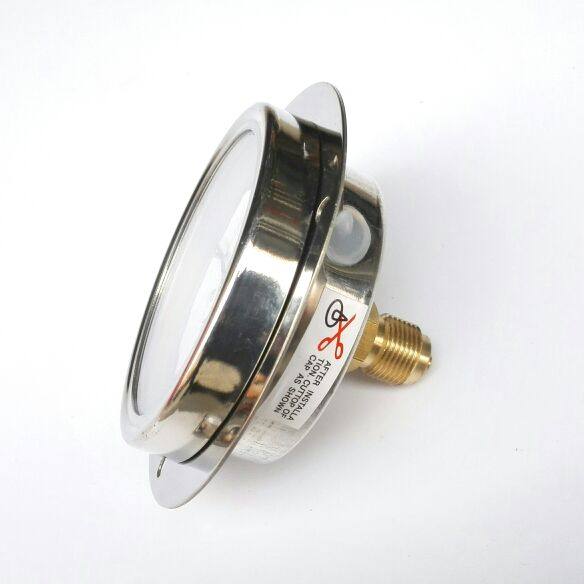 轴向带边压力表 Y-75ZT 0-1mpa 150psi 3/8bsp G3/8 带固定安装圈