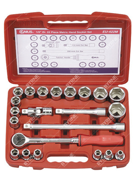 Genius天赋工具 EU-422M手动工具 22件套筒扳手组 1/2寸驱动方