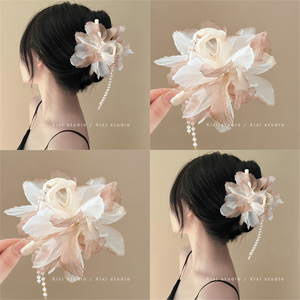 温婉浪漫唯美花朵流苏发