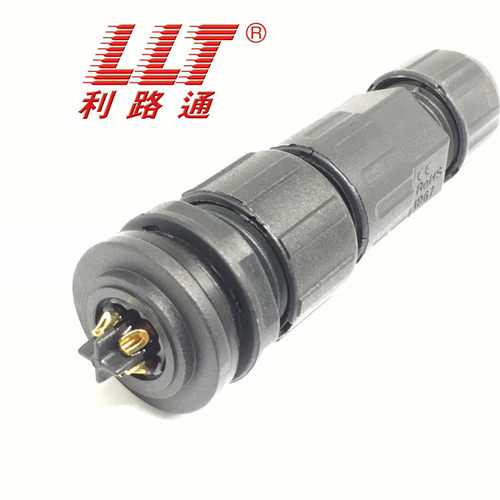 LLT利路通M16-2至10芯母针端面板前装螺帽锁紧焊接线防水连接器