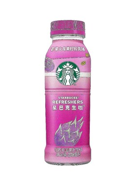 星巴克 生咖芒果火龙果柠檬风味轻咖啡因果汁饮料270ml真实果汁