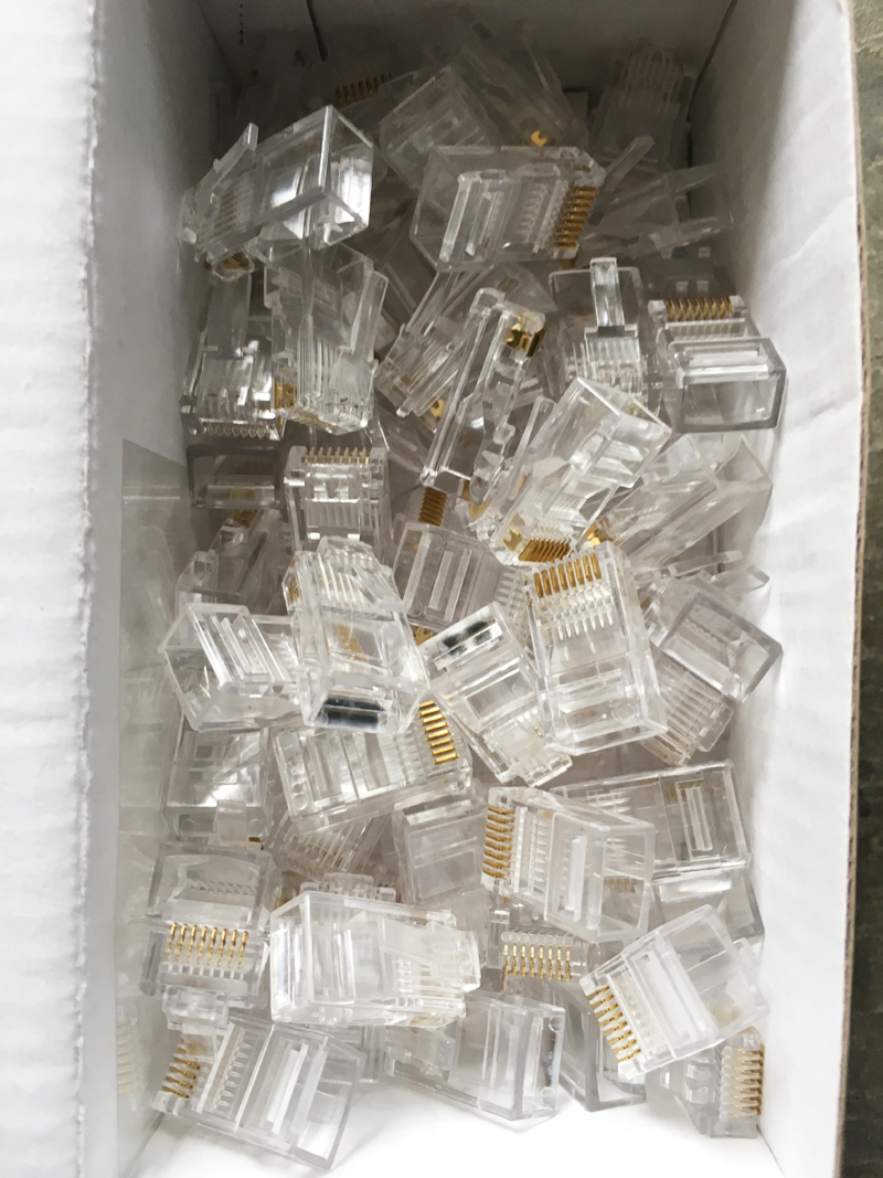 芯网线水晶头络四监控双