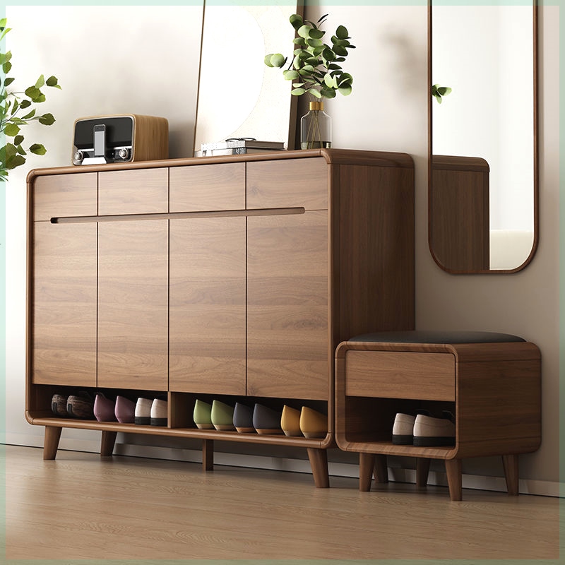 可坐式鞋柜家用门口实木