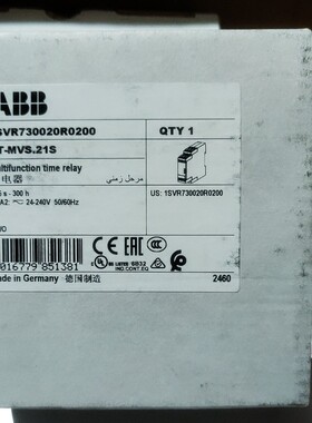 询价ABB时间继电器 CT-MVS.21S 0.05S-300H 2C/O议价