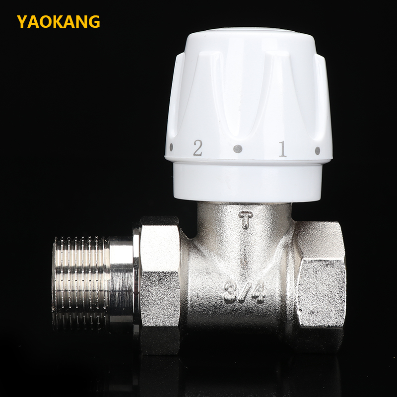 全铜ppr温控阀直式角式手动铜温控阀门暖气片散热器阀门球阀20 25