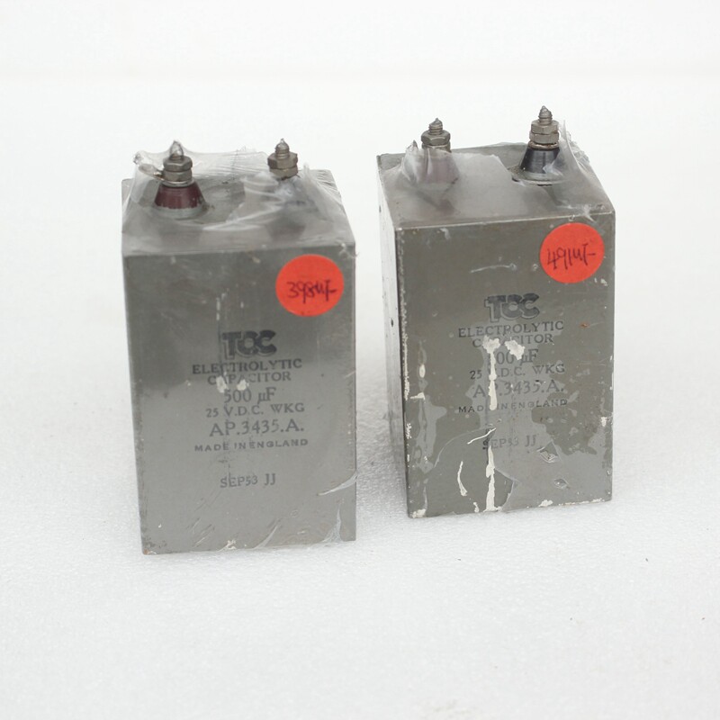 英国下机电木头TCC 500UF 25V 500UF 50V正负极胆机发烧电容