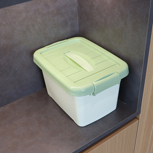 抹茶色塑料收纳箱带提手工具箱不透明杂物整理盒加厚