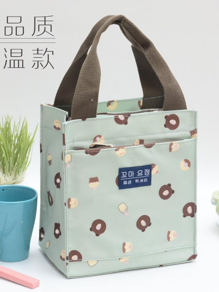 新款 保温饭盒袋子加厚铝箔防水帆布饭盒包带饭手拎包午餐便当袋