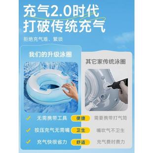 充气游泳圈加厚成人儿童救生圈男女夏腋下圈大人加大便携游泳装备
