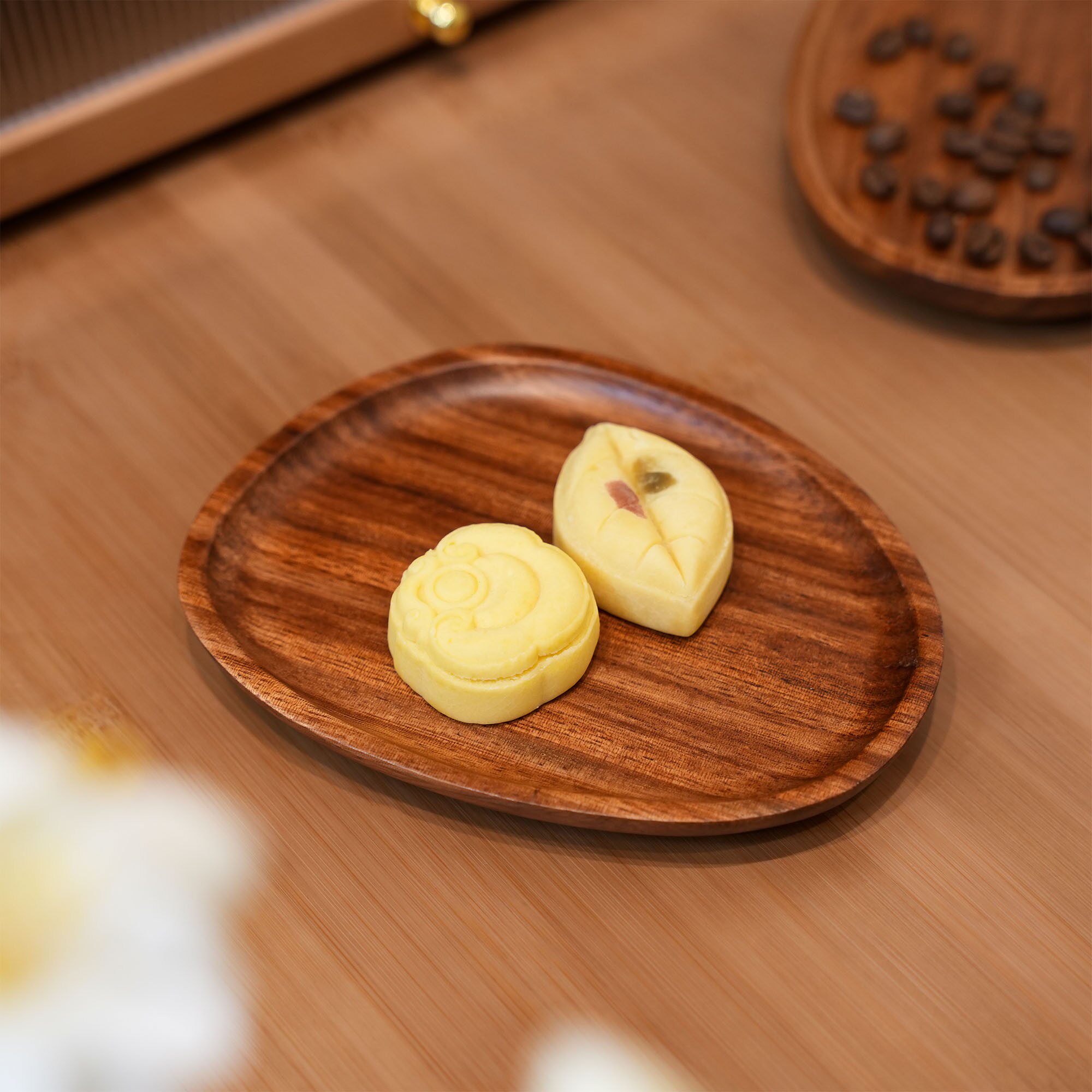 日式胡桃木茶歇盘瓜子盘托盘圆盘点心盘实木碟子寿司盘果盘小吃碟