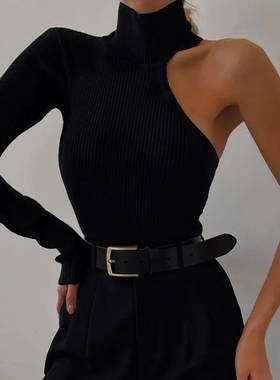 Kintted Bodysuit Women Turtleneck Bodysuit Skinny Bodysuit