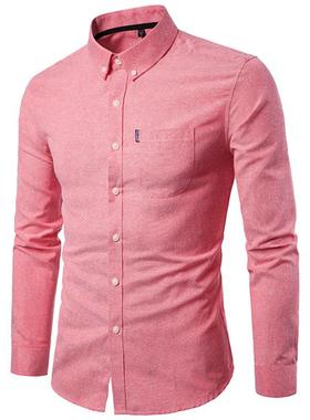 衬衫Mens Formal Shirts Men Long Sleeve Slim Fit Casual Shirt