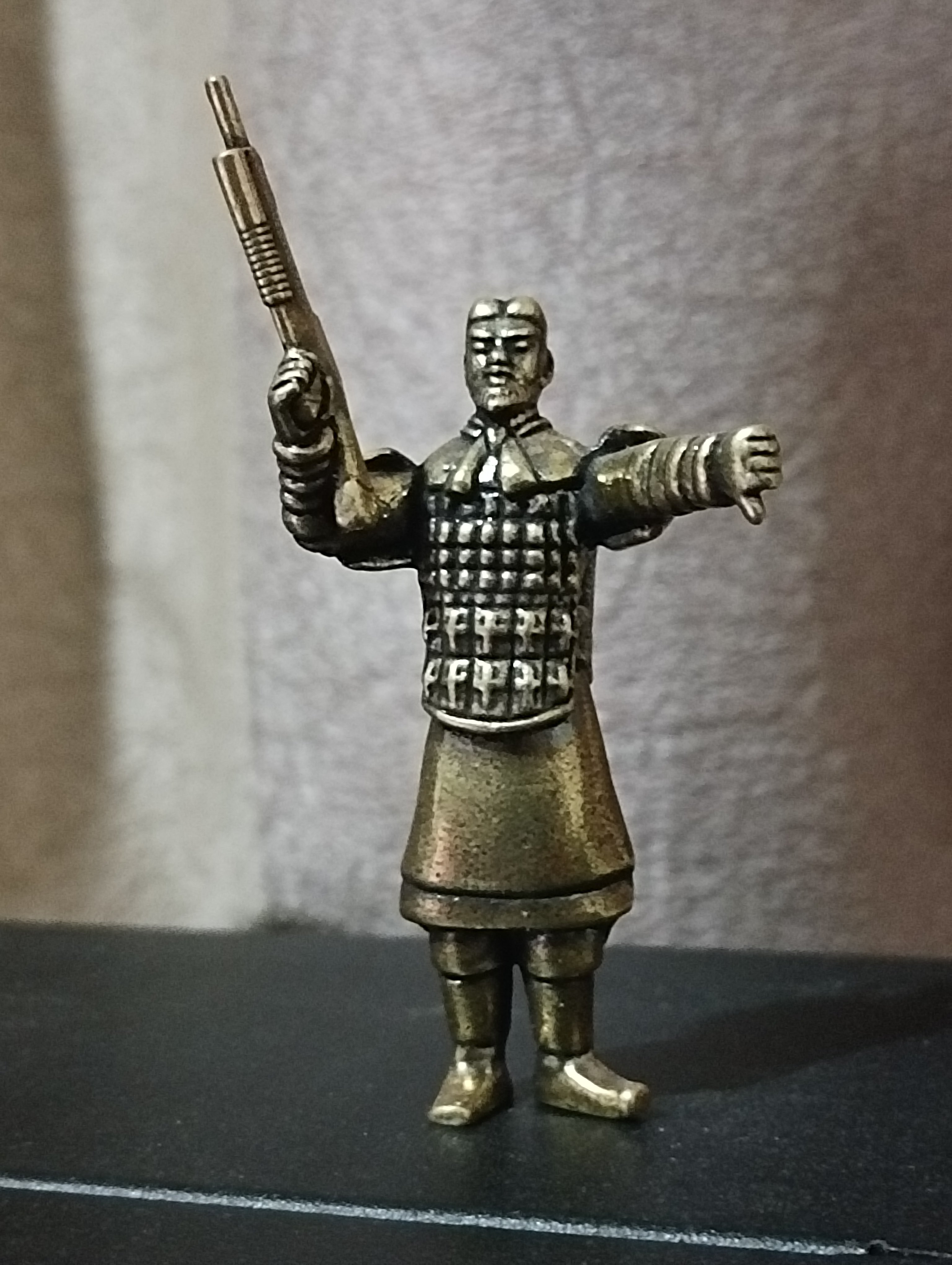 黄铜秦始皇兵马俑作战部队恶搞笑ak战士趣味现代战争手办兵人模型