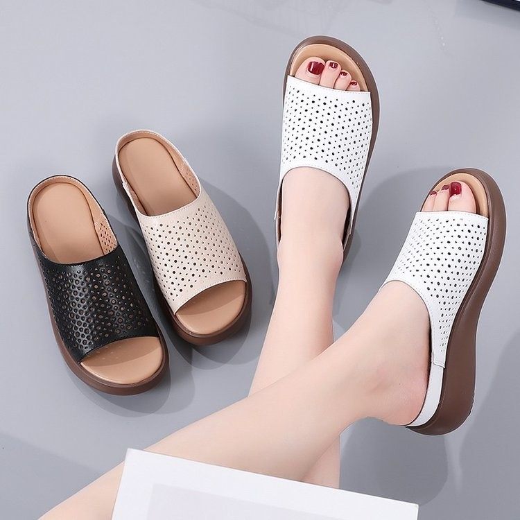 wedge beach Shoes Slippers For Women sandal Summer Footwear - 实物图
