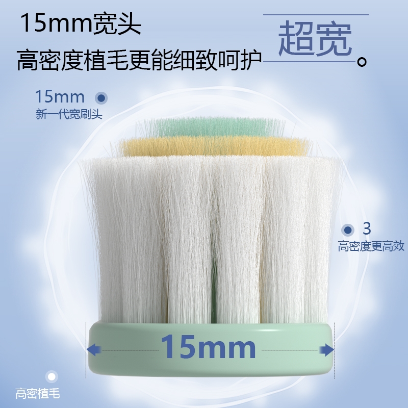 宽头软毛凸面牙刷三重刷毛柔软护龈深度清洁男女成人家用组合套装