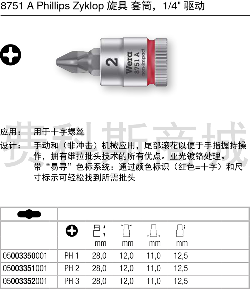 德国维拉十字批头套筒起